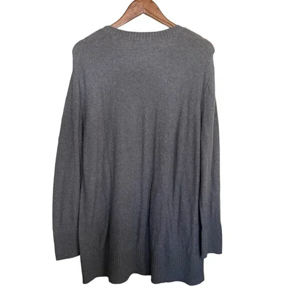 Banana Republic Womens Gray Cable Knit Round Neck Tunic Oversized Sweater XL - Picture 5 of 5